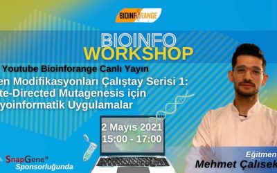 Mehmet Çalıseki – Gen Modifikasyonları Çalıştay Serisi 1: Site-Directed Mutagenesis için Biyoinformatik Uygulamalar | 2 Mayıs 2021 Bioinfoworkshop
